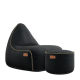 Canvas Lounge Chair Black + Pouf - ZEN ZONE