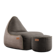 Canvas Lounge Chair Combi br/sa + Brown Pouf - ZEN ZONE