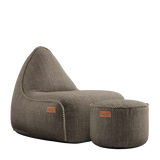 Cobana Lounge Chair Brown + Pouf - ZEN ZONE