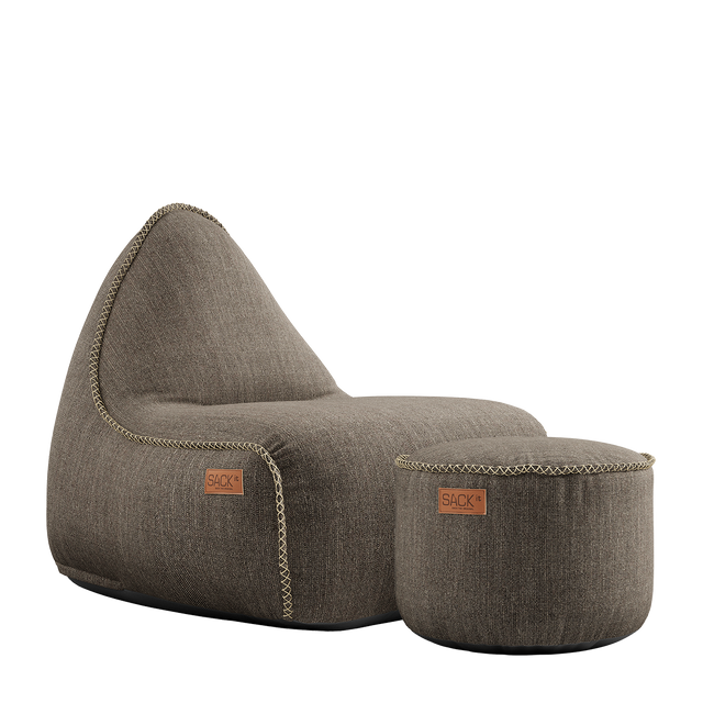 Cobana Lounge Chair Brown + Pouf - ZEN ZONE