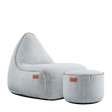 Cobana Lounge Chair White + Pouf - ZEN ZONE