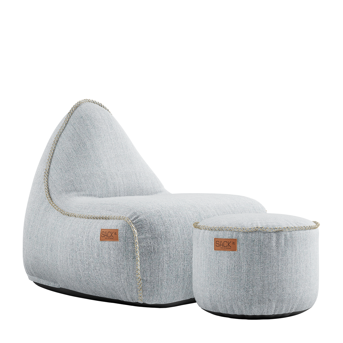 Cobana Lounge Chair White + Pouf - ZEN ZONE