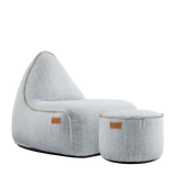 Cobana Lounge Chair White + Pouf - ZEN ZONE