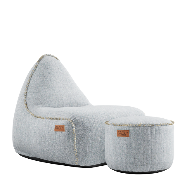 Cobana Lounge Chair White + Pouf - ZEN ZONE