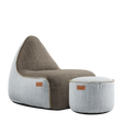 Cobana Lounge Chair Brown/White + BrownPouf - ZEN ZONE