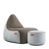 Cobana Lounge Chair Brown/White + BrownPouf - ZEN ZONE