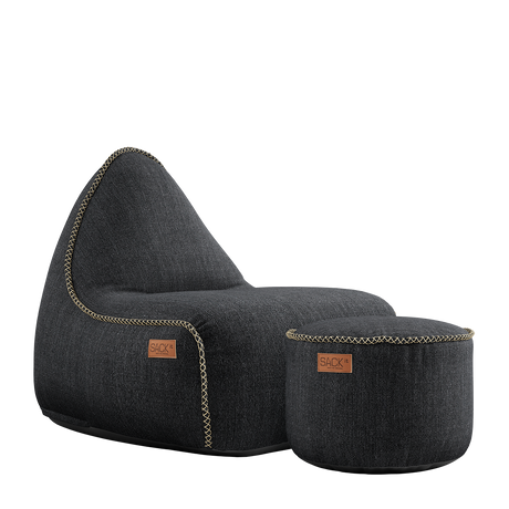 Cobana Lounge Chair Black + Pouf - ZEN ZONE