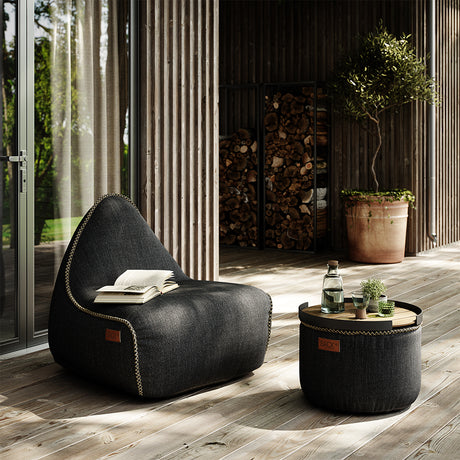 Cobana Lounge Chair Black + Pouf - ZEN ZONE