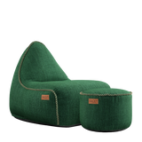 Cobana Lounge Chair Green + Pouf - ZEN ZONE