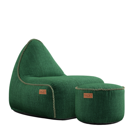 Cobana Lounge Chair Green + Pouf - ZEN ZONE