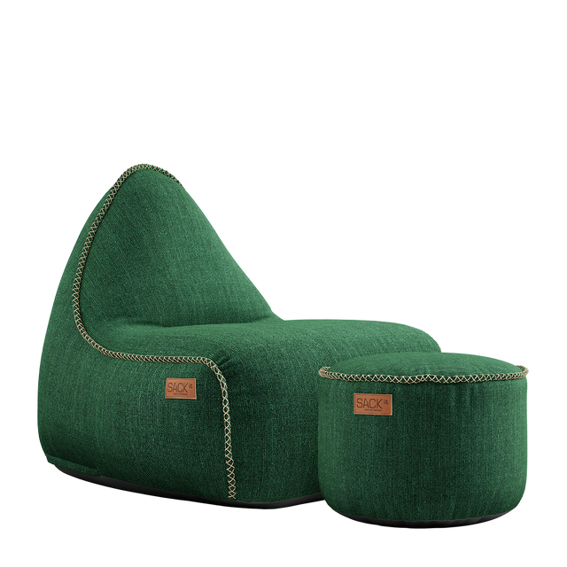 Cobana Lounge Chair Green + Pouf - ZEN ZONE