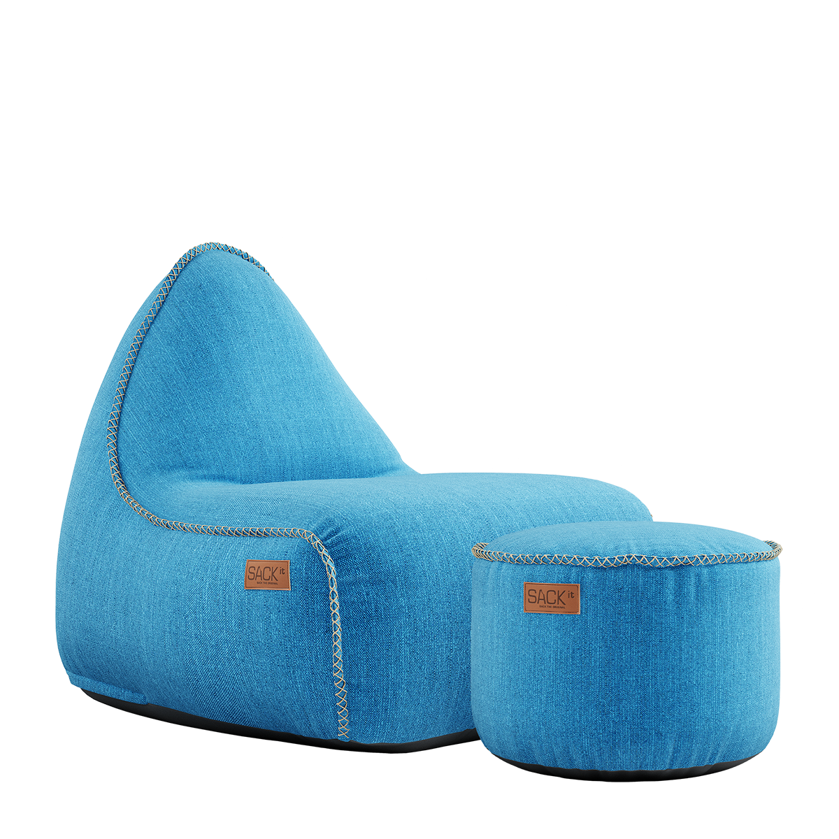 Cobana Lounge Chair Turkis + Pouf - ZEN ZONE