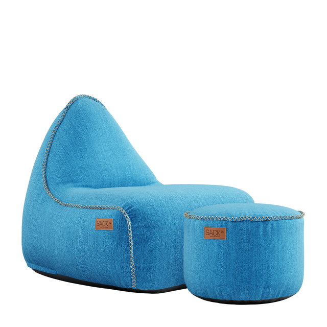 Cobana Lounge Chair Turkis + Pouf - ZEN ZONE