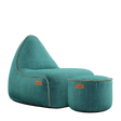 Cobana Lounge Chair Petrol melange + Pouf - ZEN ZONE