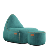 Cobana Lounge Chair Petrol melange + Pouf - ZEN ZONE