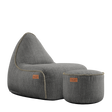 Cobana Lounge Chair Grey + Pouf - ZEN ZONE