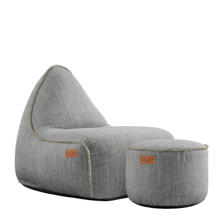 Cobana Lounge Chair Light Grey + Pouf - ZEN ZONE