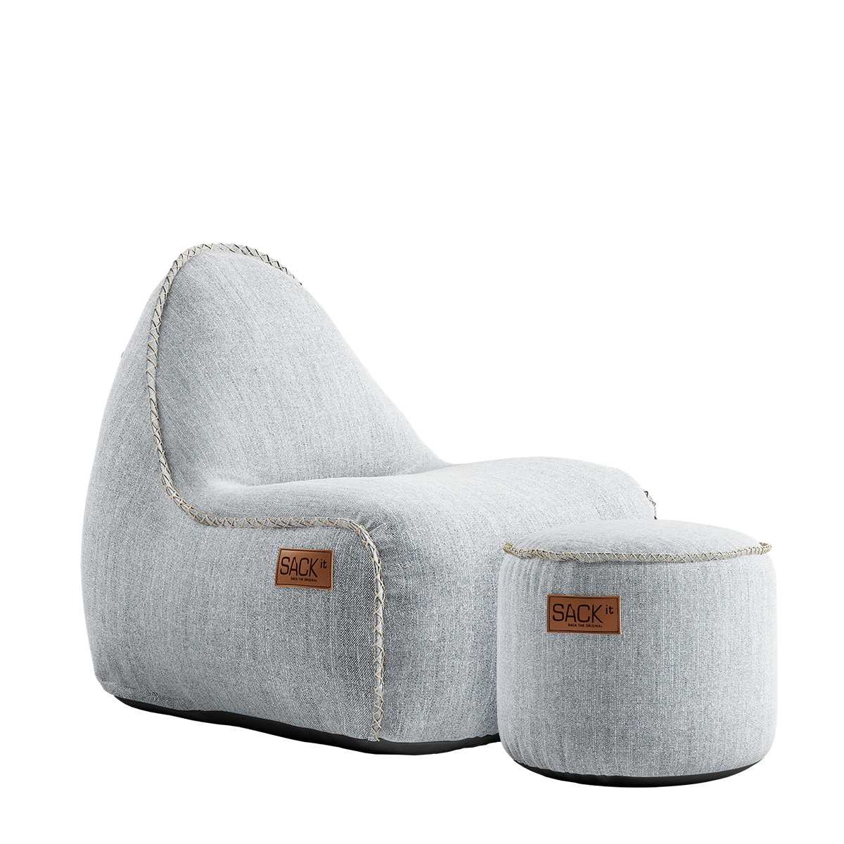 Cobana Lounge Chair jr. White + Pouf - ZEN ZONE