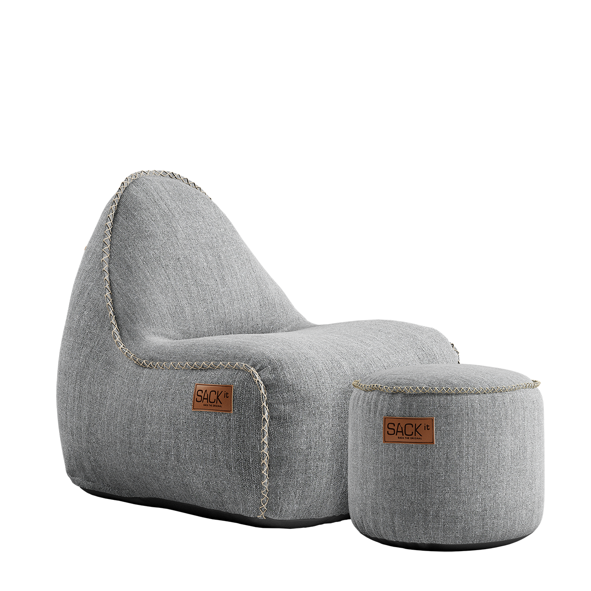 Cobana Lounge Chair jr. Sand Melange + Pouf - ZEN ZONE