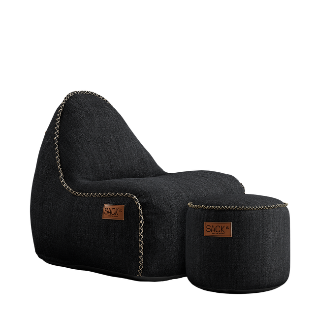 Cobana Lounge Chair jr. Black + Pouf - ZEN ZONE