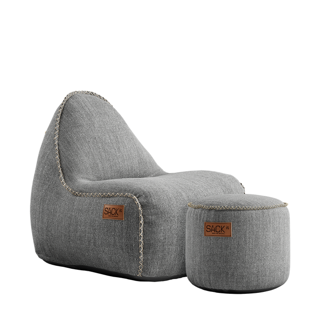 Cobana Lounge Chair jr. Light Grey + Pouf - ZEN ZONE