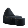 Cura Lounge Chair Black + Pouf - ZEN ZONE