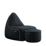 Cura Lounge Chair Black + Pouf - ZEN ZONE