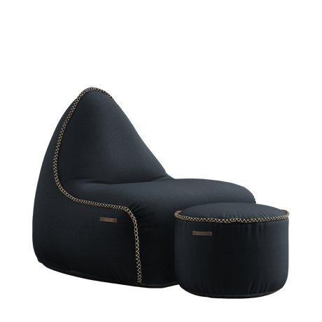 Cura Lounge Chair Black + Pouf - ZEN ZONE