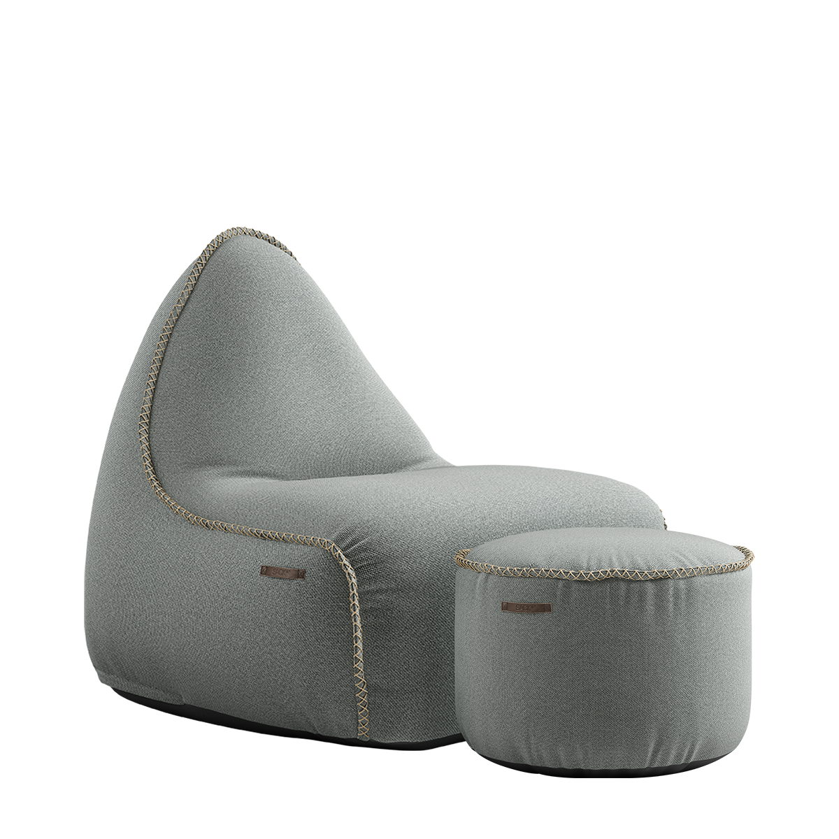 Cura Lounge Chair Grey + Pouf - ZEN ZONE