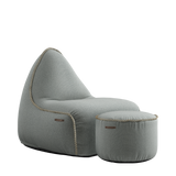 Cura Lounge Chair Grey + Pouf - ZEN ZONE