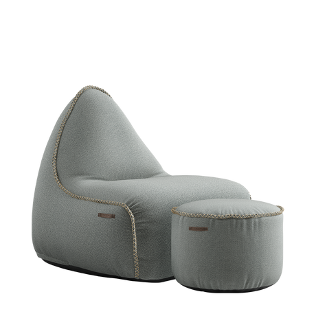 Cura Lounge Chair Grey + Pouf - ZEN ZONE