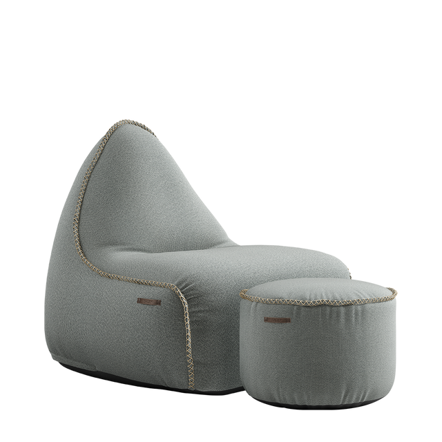 Cura Lounge Chair Grey + Pouf - ZEN ZONE