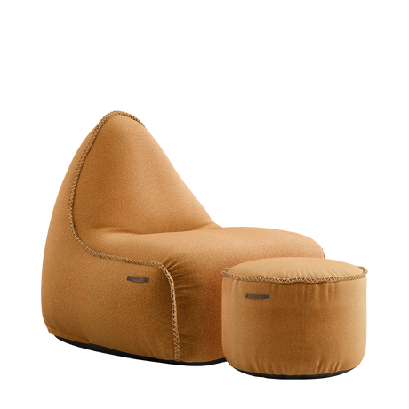 Cura Lounge Chair Curry + Pouf - ZEN ZONE