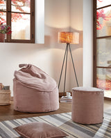 Wilma Pouf breiter Cord rosa Ø 80 cm - ZEN ZONE Furniture