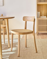 Romane Stuhl aus Buchenholz mit natürlichem Finish, Eschenfurnier und Rattan - ZEN ZONE Furniture