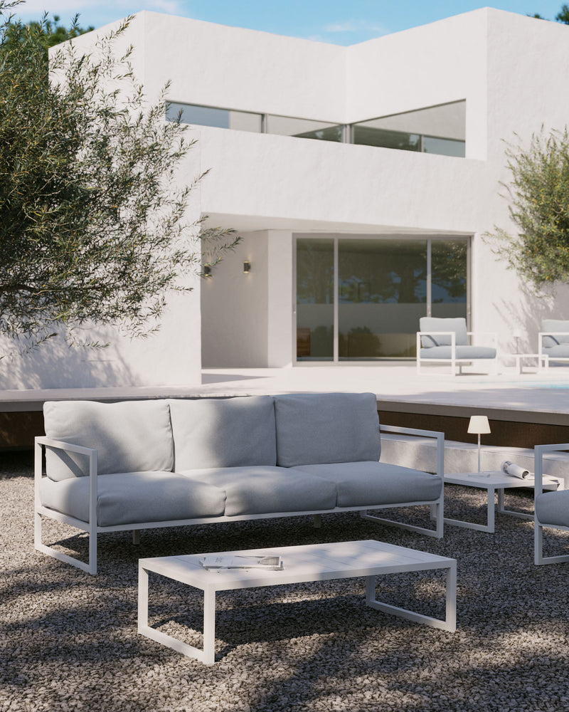 Beistelltisch Comova 100% outdoor aus Aluminium weiß 60 x 60 cm - ZEN ZONE Furniture