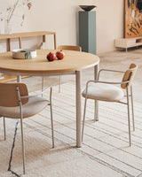 Maureen stapelbarer Stuhl aus Pappelschichtholz mit hellem Finish Metallbeine Beige FSC 100% - ZEN ZONE Furniture