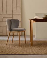 Stuhl Ciselia braune Chenille und massive Esche mit natürlichem Finish FSC Mix Credit - ZEN ZONE Furniture