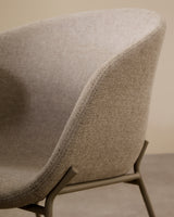 Stuhl Yvette aus beigefarbener Chenille und Stahlbeinen mit beigefarbenem Finish - ZEN ZONE Furniture