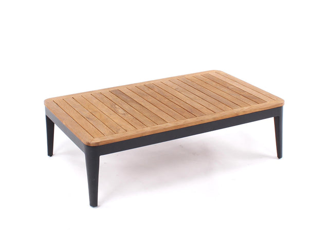 CLAVO Couchtisch Aluminium Anthrazit + Teak Tischplatte - ZEN ZONE