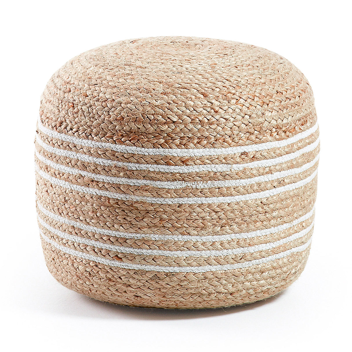 Saht Pouf Ø 45 cm, naturbelassen und weiss - ZEN ZONE Furniture