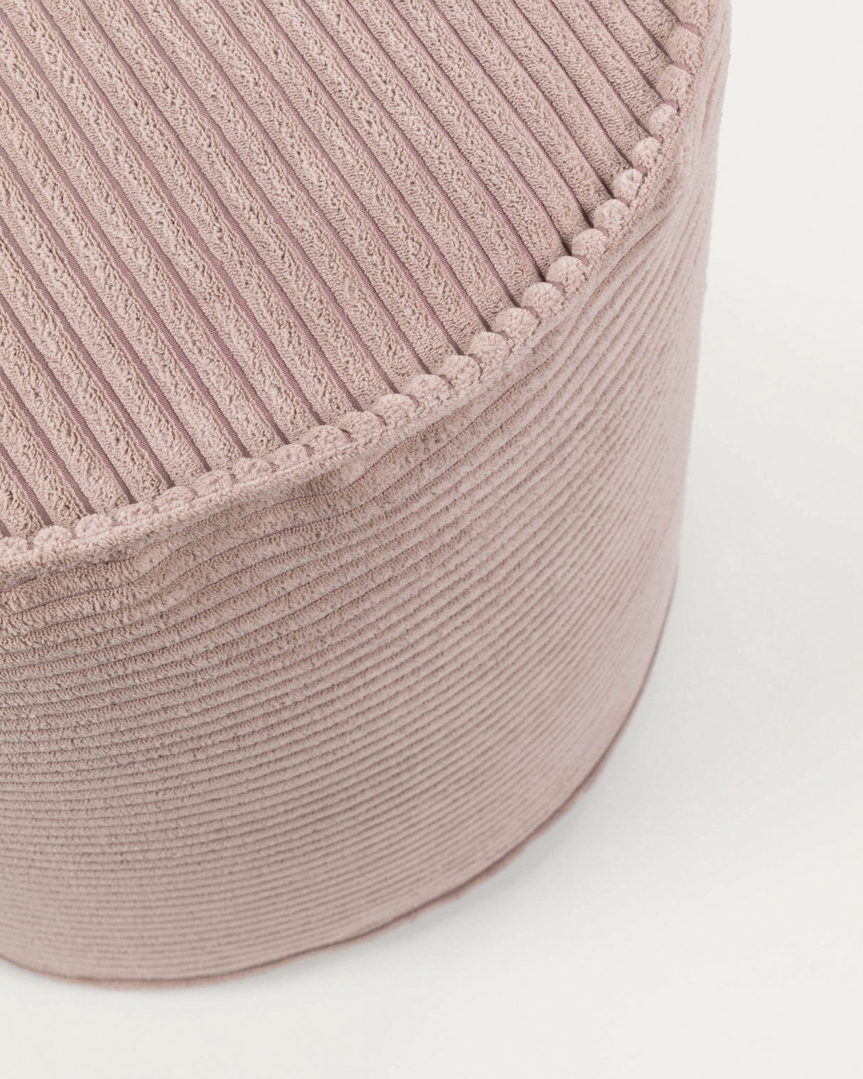 Wilma kleiner Pouf breiter Cord rosa Ø 40 cm - ZEN ZONE Furniture