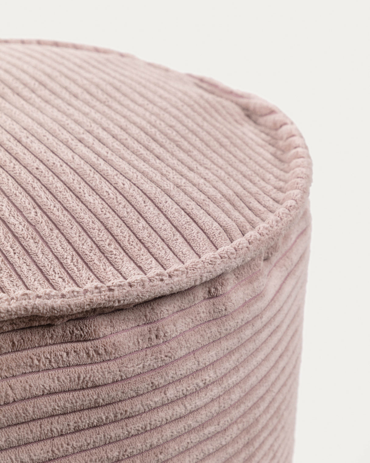 Wilma kleiner Pouf breiter Cord rosa Ø 40 cm - ZEN ZONE Furniture