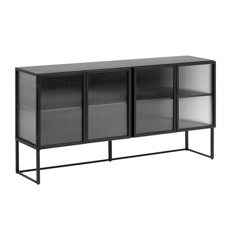 Trixie Sideboard 4 Türen aus Stahl in Schwarz 160 x 81 cm - ZEN ZONE