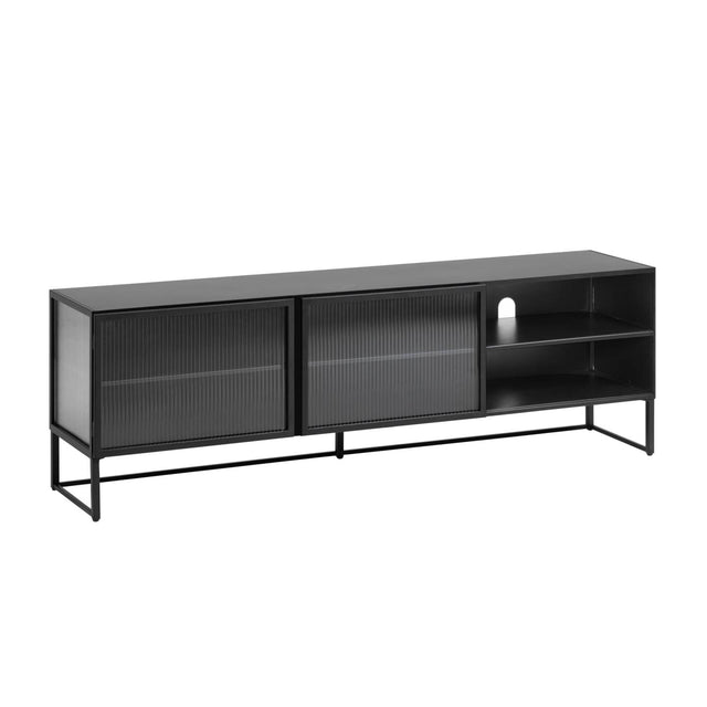 Trixie TV-Schrank 2 Türen aus Stahl mit schwarzem Finish 180 x 58 cm - ZEN ZONE