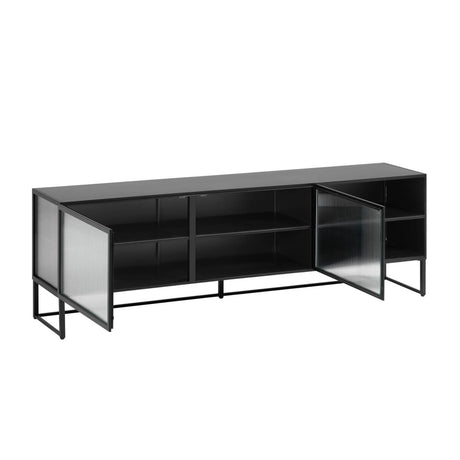 Trixie TV-Schrank 2 Türen aus Stahl mit schwarzem Finish 180 x 58 cm - ZEN ZONE