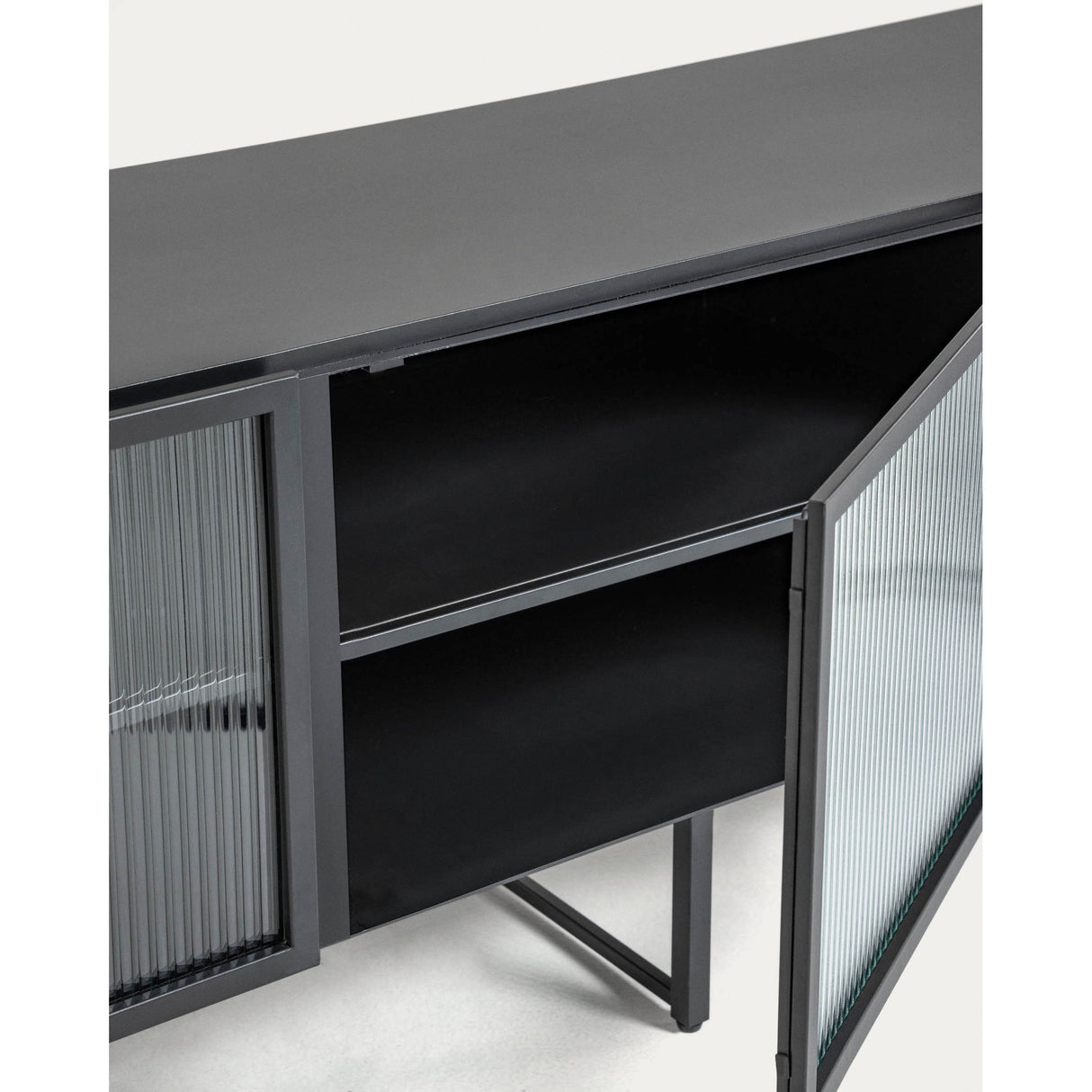 Trixie TV-Schrank 2 Türen aus Stahl mit schwarzem Finish 180 x 58 cm - ZEN ZONE