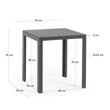 Sirley Gartentisch aus Aluminium schwarz 70 x 70 cm - ZEN ZONE Furniture