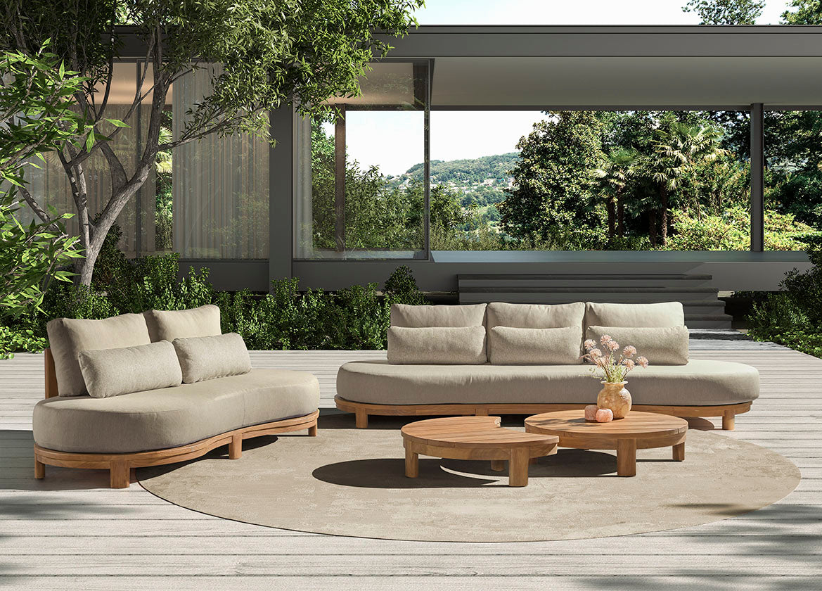 AMBON Couchtisch d90 Teak natur - ZEN ZONE