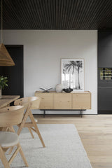 BREWERTON Sideboard Eiche/Schwarz 160x40x74cm - ZEN ZONE Furniture